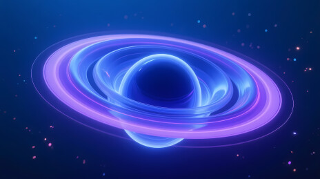 深蓝紫渐变光环星球深空背景