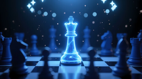 幽蓝半透明国际象棋王