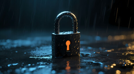 雨夜黑锁透暖光