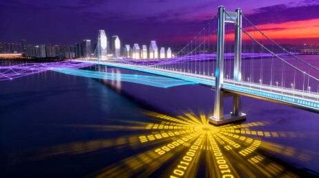 夜色中的城市桥梁