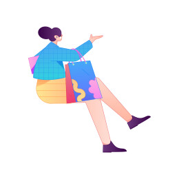 矢量人物电商购物插画