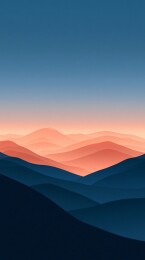 极简主义分层连绵山脉矢量插画背景