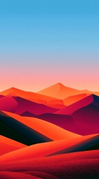 简约风格矢量分层山脉风景插画