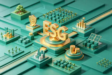 ESG投资3D渲染横版背景图9