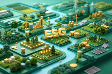 ESG投资3D渲染横版背景图6