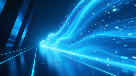 蓝色粒子能量波束穿梭科技空间