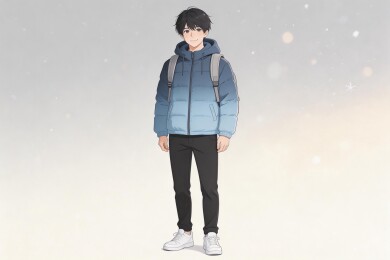 动漫少年冬季穿搭展示