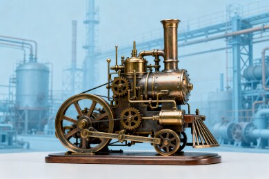 复古蒸汽机模型展示