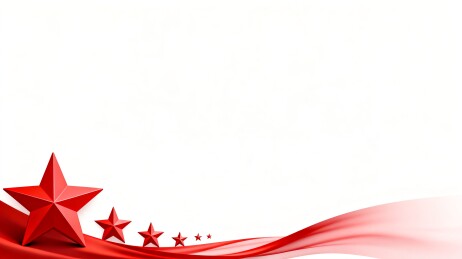 渐变红绸立体五星简约党建空白背景