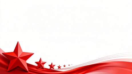 渐变红绸立体五星简约党建空白背景