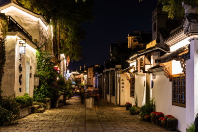 中国浙江金华市婺州古城景区夜色
