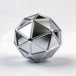 多面体金属球静物3D渲染