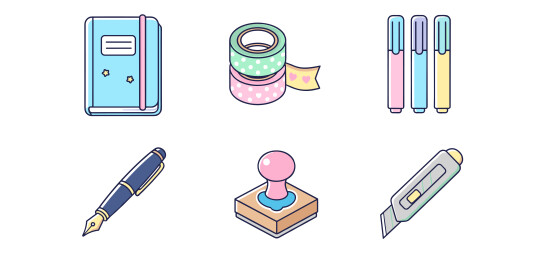 文具学习办公用品图标集