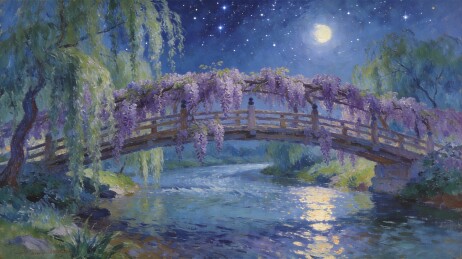 月夜油画