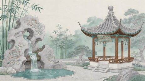 古典园林亭台楼阁景观