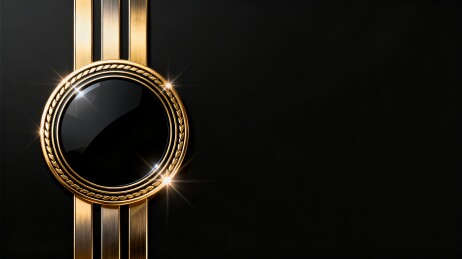 金纹徽章黑金轻奢商务海报背景