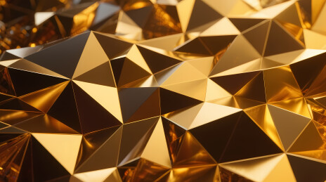 金色立体多面体未来感几何表面