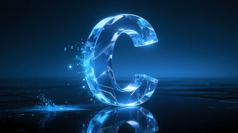 冰晶能量字母 C 倒影