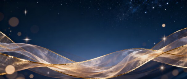 金纱光带深蓝星空轻奢商务背景