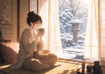 雪庭和室饮茶