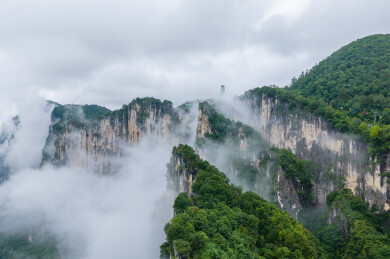 中国湖北恩施黄鹤枫林云顶风景区夏季风光