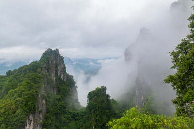 中国湖北恩施黄鹤枫林云顶风景区夏季风光