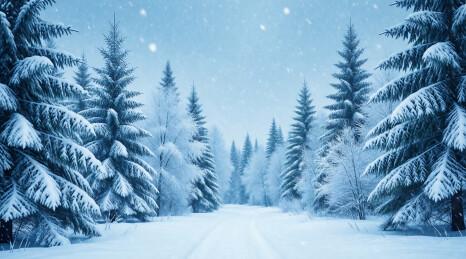皑皑冬雪松树仙境背景