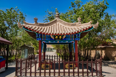 中国甘肃省嘉峪关市嘉峪关长城井亭园林建筑