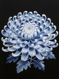 刺绣青花国风花卉装饰背景
