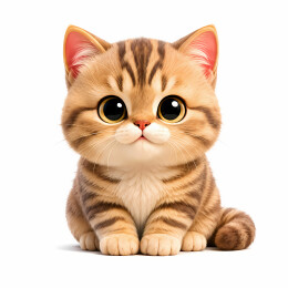 虎斑小猫大眼萌系3D立体图