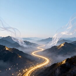 山河轻纱国风企业主视觉背景