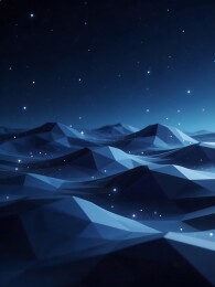 蓝色多边形星空地貌景观