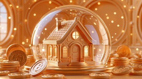 金色球内小屋与金币