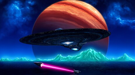 星际飞船外星星球巡航