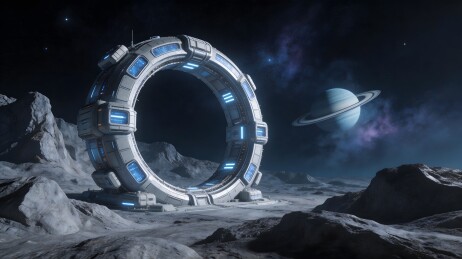 环形空间站与行星景观