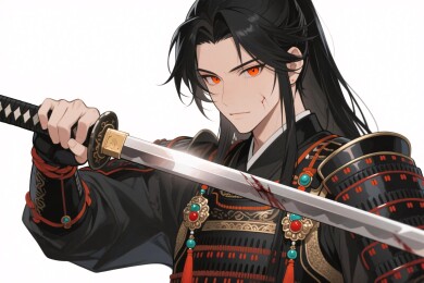 武士持剑插画