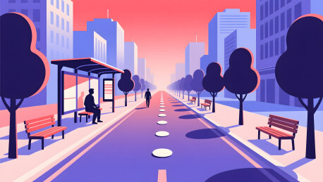 公交站点城市通勤概念背景
