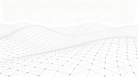 黑白点线构成数字化山峦网格抽象图