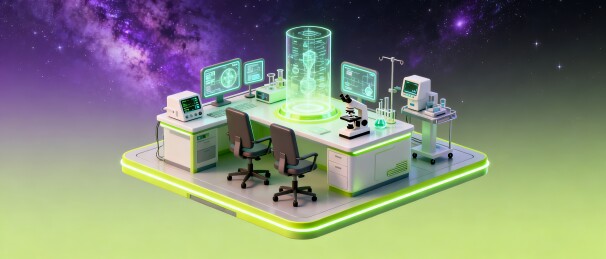 智能实验室科研技术宣传插画
