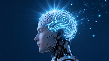 机器人脑部人工智能科技概念图