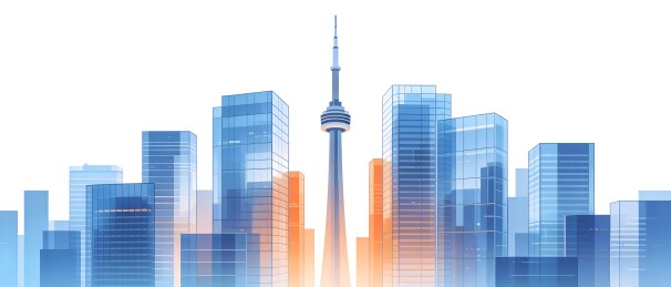 现代城市建筑群天际线