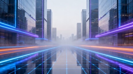霓虹光道现代都市科技空间背景
