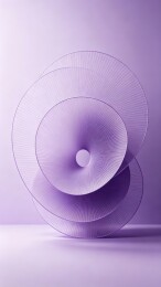 淡紫同心圆 3D 轻奢抽象扇面壁纸