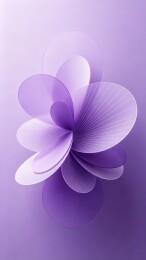 淡紫花瓣扇形 3D 轻奢艺术背景图