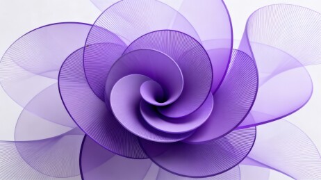 淡紫花苞堆叠半透温柔艺术扇图