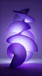 淡紫同心圆 3D 轻奢抽象扇面壁纸