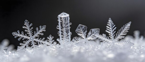 微观摄影下的雪花冰晶形态
