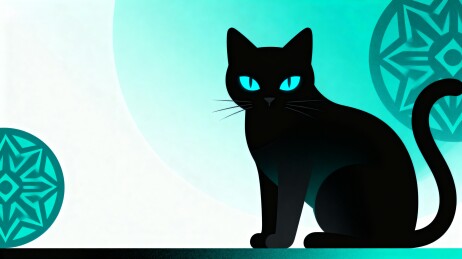 黑猫艺术插画设计作品