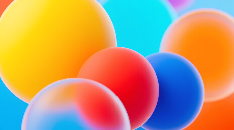 多彩光滑 3D 球体数字艺术