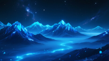幽蓝雪山映照璀璨星河